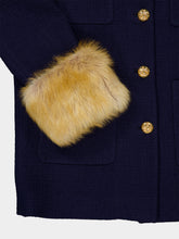 Valentino Garavani Navy Wool Tweed Caban Jacket