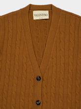 Valentino Garavani Bright Cuir Cashmere Knit Cardigan