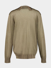 Valentino Garavani Gold Lurex Lace Trim V-Neck Jumper