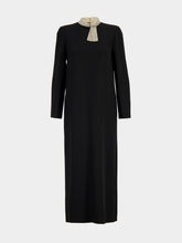 Valentino Garavani Black and Silver Cady Couture Embroidered Dress