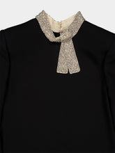 Valentino Garavani Black and Silver Cady Couture Embroidered Dress