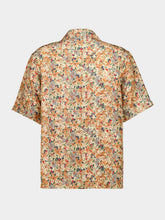 Valentino Garavani Beige Bowling Shirt in Silk with Papier Floral Print