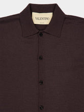 Valentino Garavani Maroon Brown Virgin Wool Cardigan