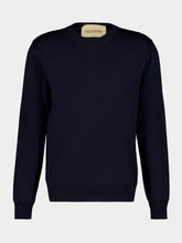 Valentino Garavani Navy Blue Virgin Wool Crewneck Jumper