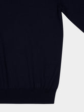 Valentino Garavani Navy Blue Virgin Wool Crewneck Jumper