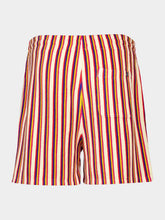 Valentino Garavani Orange and Brown Striped Viscose Shorts