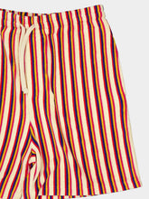 Valentino Garavani Orange and Brown Striped Viscose Shorts