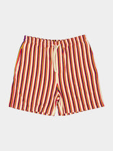 Valentino Garavani Orange and Brown Striped Viscose Shorts