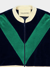 Valentino Garavani Blue and Green Zip-Up Sweatshirt