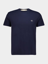 Valentino Garavani Navy Vlogo Cotton Crewneck T-Shirt