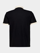 Valentino Garavani Black and Butter Cotton Piqué Polo Shirt