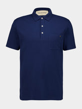Valentino Garavani Blue Cotton Piqué Polo Shirt with Vgold