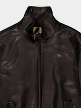 Valentino Garavani Black Zipped Leather Bomber Jacket