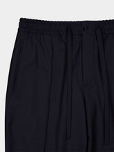 Valentino Garavani Navy Blue Wool and Mohair Straight Trousers