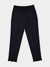 Valentino Garavani Navy Blue Wool and Mohair Straight Trousers