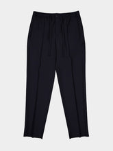 Valentino Garavani Navy Blue Wool and Mohair Straight Trousers