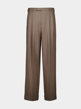 Valentino Garavani Beige Cuffed Natté Wool Trousers