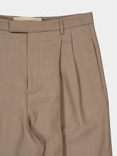 Valentino Garavani Beige Cuffed Natté Wool Trousers