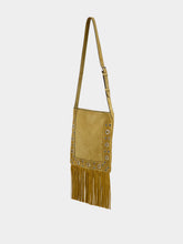 Valentino Garavani Beige Nellcôte Suede Fringe Shoulder Bag