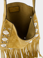 Valentino Garavani Beige Nellcôte Suede Fringe Shoulder Bag