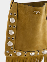 Valentino Garavani Beige Nellcôte Small Suede Shoulder Bag