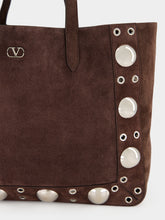 Valentino Garavani Brown Nellcôte Suede Shopping Bag