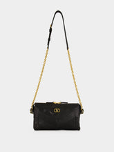 Valentino Garavani Black Panthea Small Leather Shoulder Bag