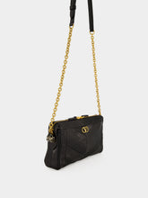 Valentino Garavani Black Panthea Small Leather Shoulder Bag
