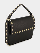 Valentino Garavani Black Rockstud Grainy Leather Pouch