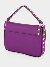 Valentino Garavani Violet Rockstud Grainy Leather Pouch