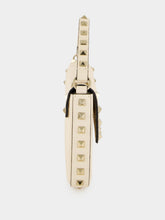 Valentino Garavani Light Ivory Rockstud Grainy Leather Pouch