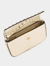 Valentino Garavani Light Ivory Rockstud Grainy Leather Pouch