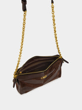 Valentino Garavani Ebony Panthea Small Leather Chevron Shoulder Bag