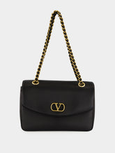 Valentino Garavani Black Djuna Medium Nappa Leather Chain Bag