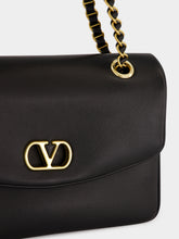 Valentino Garavani Black Djuna Medium Nappa Leather Chain Bag