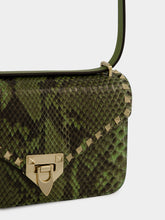 Valentino Garavani Astrid Green Small Rockstud Python Crossbody Bag
