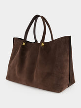 Valentino Garavani Ebony Large Soft Suede Shopping Bag