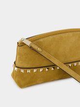 Valentino Garavani Havana Beige Rockstud Suede Clutch