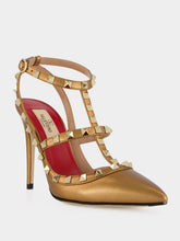 Valentino Garavani Vintage Gold Rockstud Leather Pumps