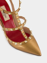 Valentino Garavani Vintage Gold Rockstud Leather Pumps