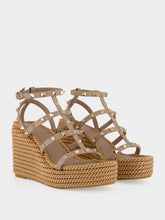 Valentino Garavani Poudre Rockstud Wedge Espadrilles