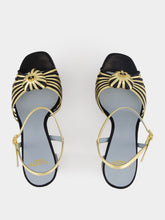 Valentino Garavani Black and Gold Coeur Royal 115 Sandals