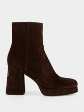 Valentino Garavani Ebony Suede Platform Ankle Boots
