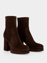 Valentino Garavani Ebony Suede Platform Ankle Boots