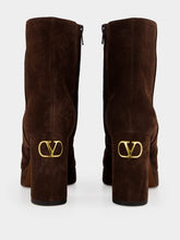 Valentino Garavani Ebony Suede Platform Ankle Boots