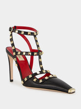 Valentino Garavani Black Studdy Kidskin 100 Pumps