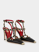 Valentino Garavani Black Studdy Kidskin 100 Pumps