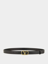 Valentino Garavani Black VLogo Signature Shiny Calfskin Belt