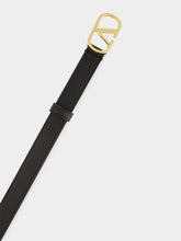 Valentino Garavani Black VLogo Signature Shiny Calfskin Belt