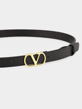 Valentino Garavani Black VLogo Signature Shiny Calfskin Belt